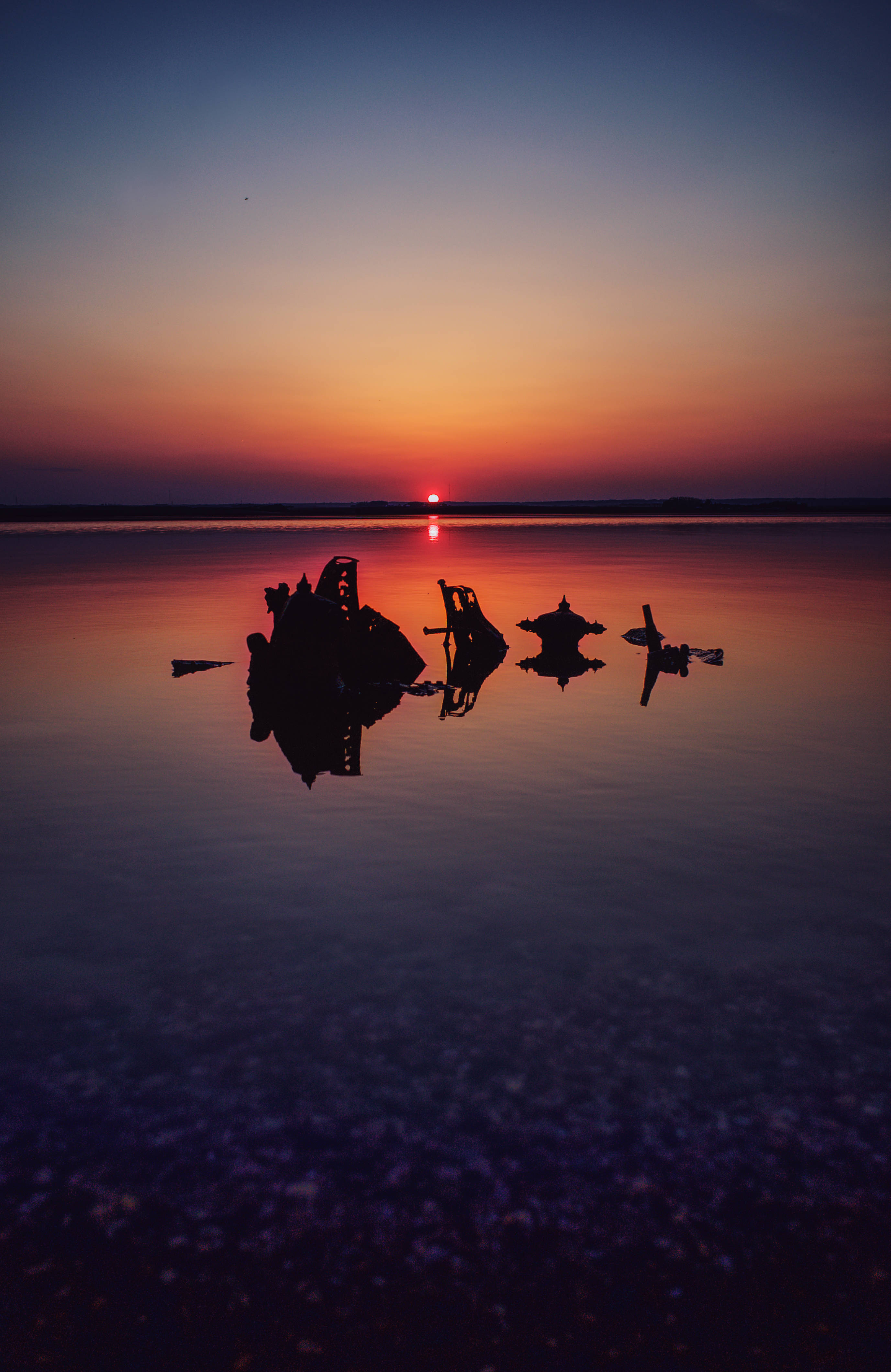 Water Garbage Sunset